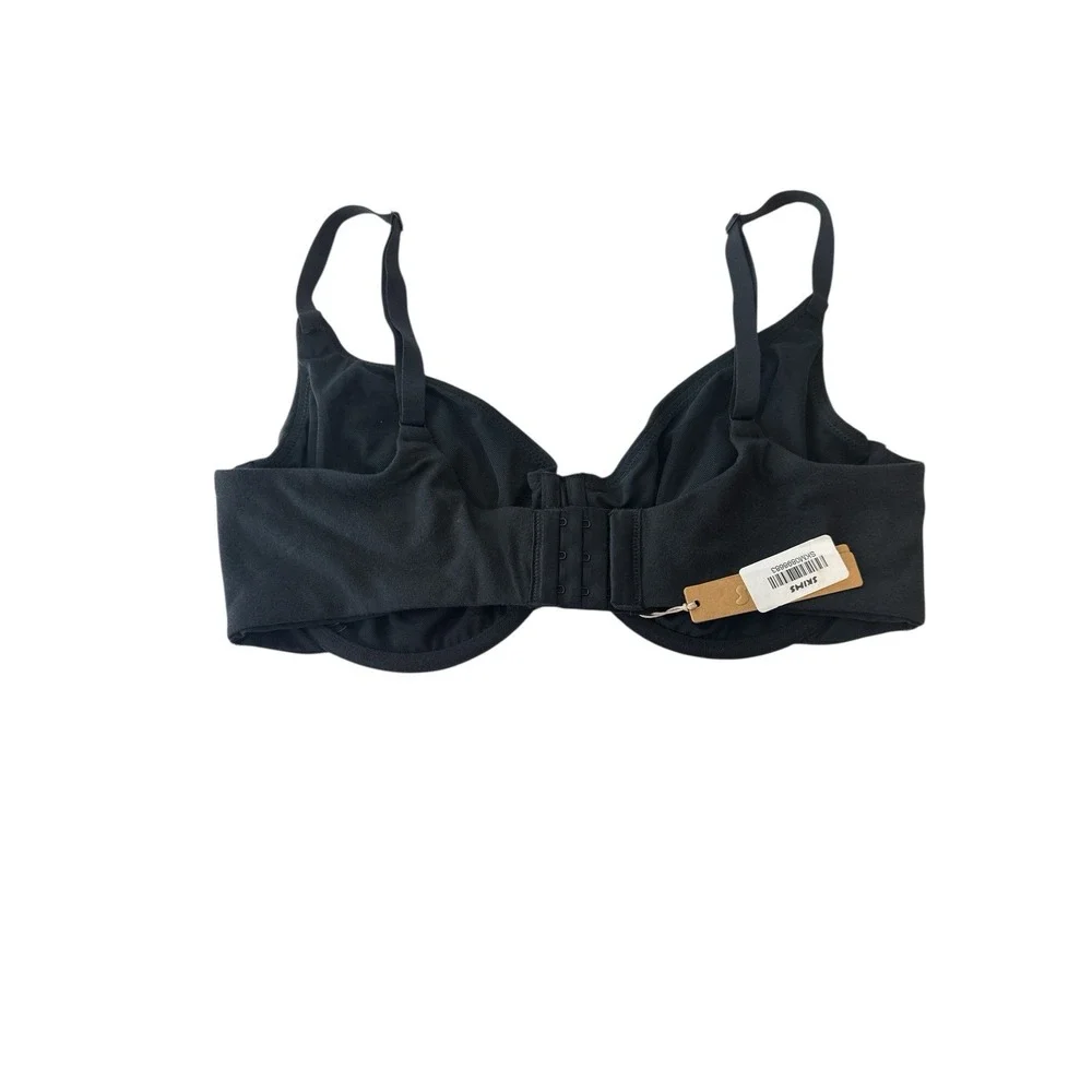 Skims Bra Cotton Jersey 36DDDD‎ Soot Black Underwire New - Picture 2 of 6